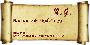 Machacsek György névjegykártya